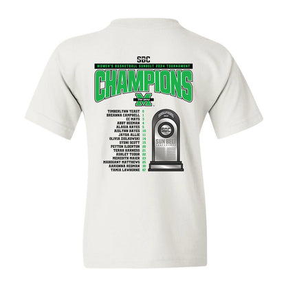 Marshall - NCAA Women's Basketball : 2024 Sunbelt Tournament Champions - Youth T-Shirt Roster Shirt