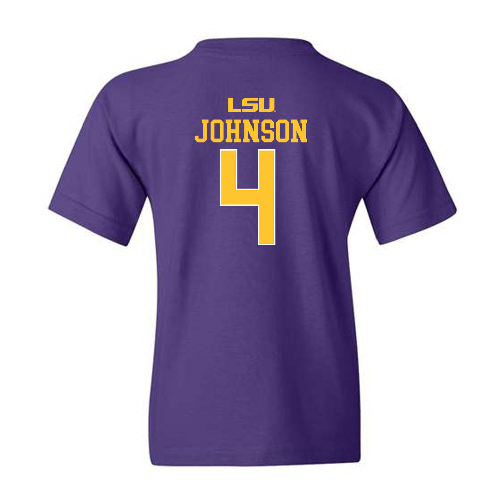 LSU - NCAA Women's Basketball : Flaujae Johnson - Youth T-Shirt Sports Shersey