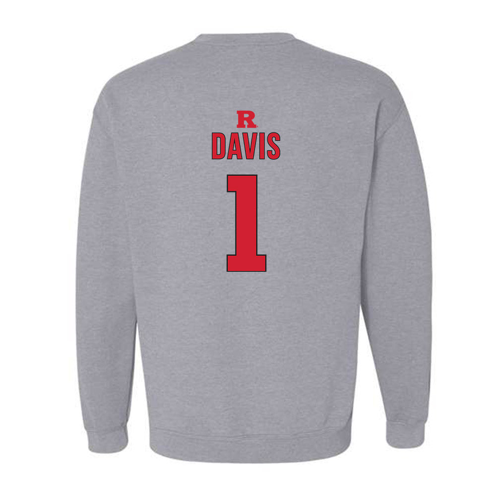 Rutgers - NCAA Men's Basketball : JaMichael Davis - Crewneck Sweatshirt Classic Shersey