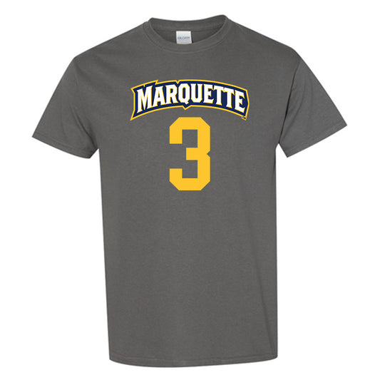 Marquette - NCAA Women's Soccer : Molly Keiper - Charcoal Replica Shersey Short Sleeve T-Shirt