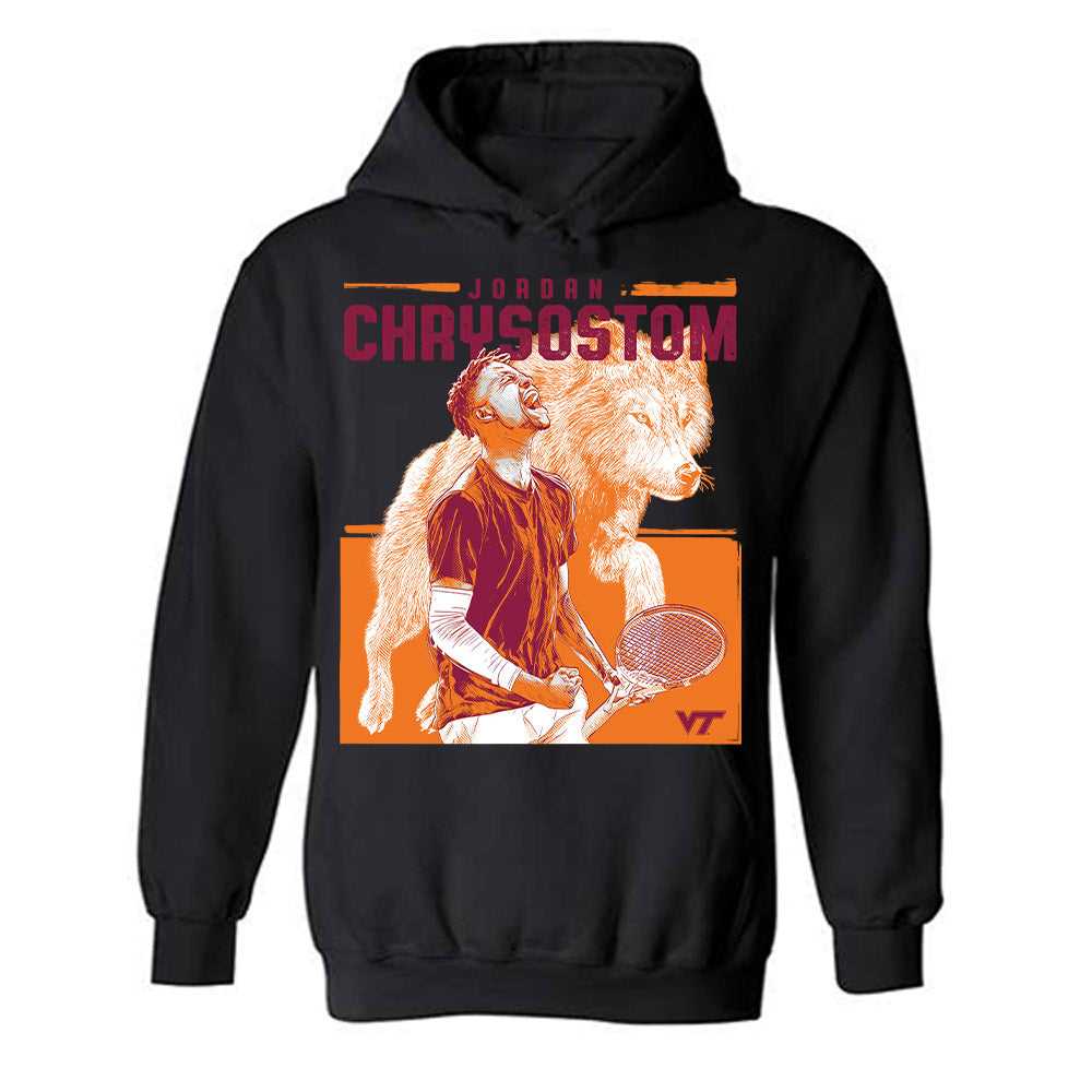 Virginia Tech - NCAA Men's Tennis : Jordan Chrysostom Hooded Sweatshirt