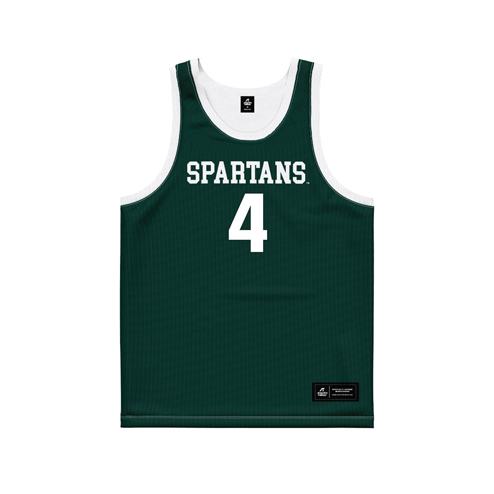 Michigan State - NCAA Women's Basketball : Theryn Hallock - Green Basketball Jersey