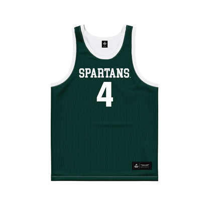 Michigan State - NCAA Women's Basketball : Theryn Hallock - Green Basketball Jersey