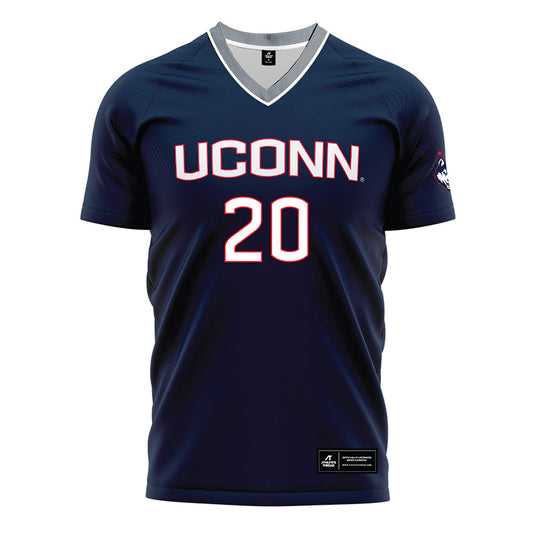 UConn - NCAA Men's Soccer : Elijah Hope Navy Jersey