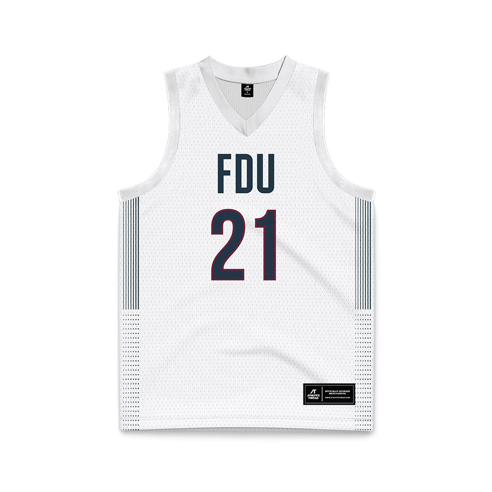 FDU - NCAA Men's Basketball : Cameron Tweedy White Jersey