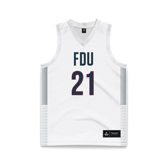 FDU - NCAA Men's Basketball : Cameron Tweedy White Jersey