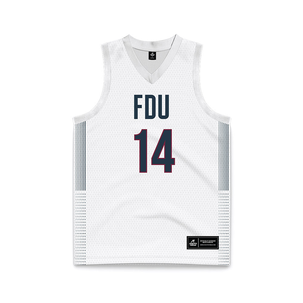 FDU - NCAA Men's Basketball : Pier-Olivier Racine White Jersey