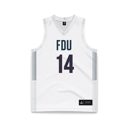 FDU - NCAA Men's Basketball : Pier-Olivier Racine White Jersey