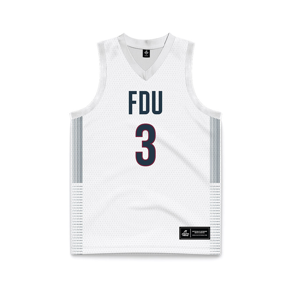 FDU - NCAA Men's Basketball : Heru Bligen White Jersey