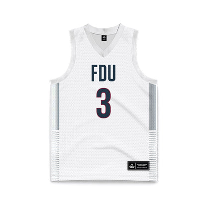 FDU - NCAA Men's Basketball : Heru Bligen White Jersey