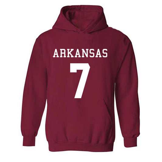 Arkansas - NCAA Football : Trajan Jeffcoat Away Shersey Hooded Sweatshirt