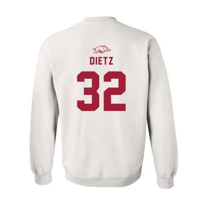 Arkansas - NCAA Baseball : Hunter Dietz - Crewneck Sweatshirt Replica Shersey