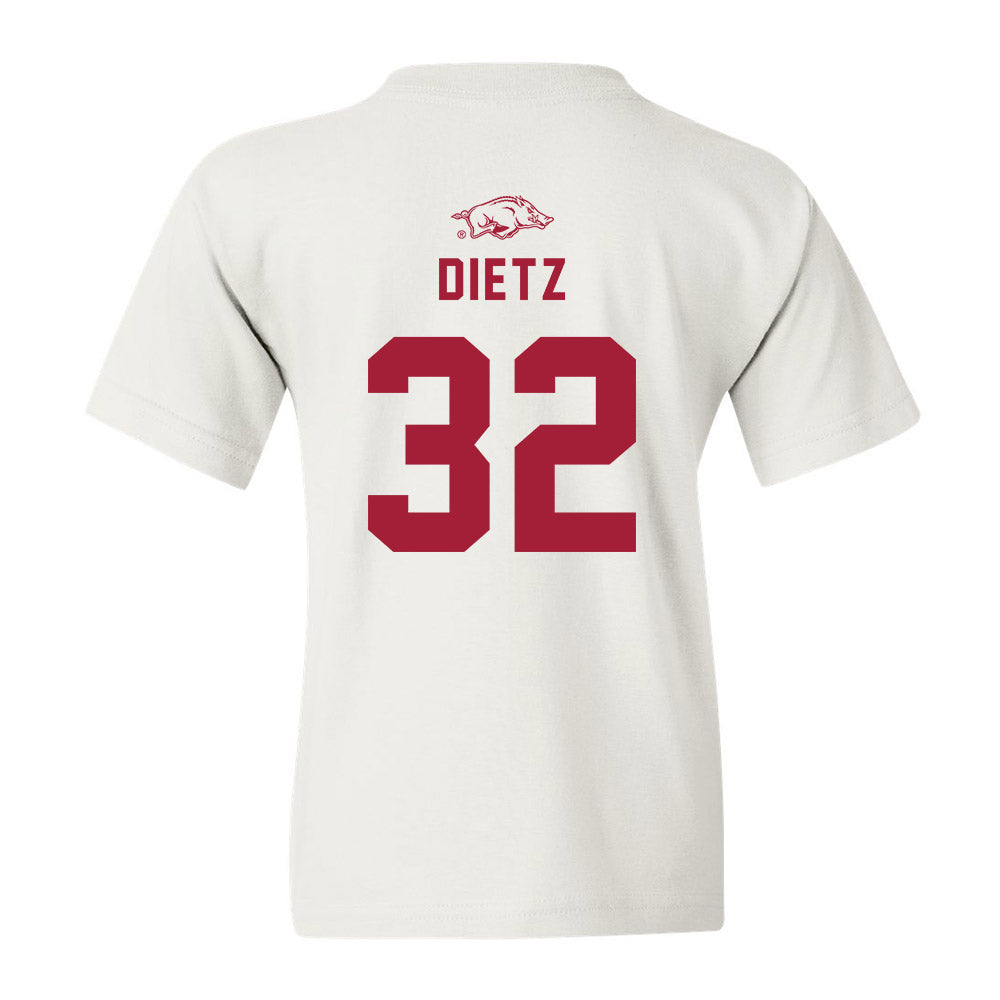 Arkansas - NCAA Baseball : Hunter Dietz - Youth T-Shirt Replica Shersey