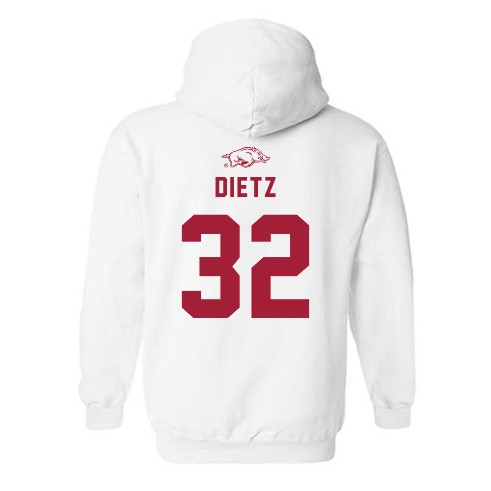 Arkansas - NCAA Baseball : Hunter Dietz - Hooded Sweatshirt Replica Shersey