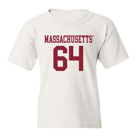 UMass - NCAA Football : Peyton Miller - Uniform White Shersey Youth T-Shirt