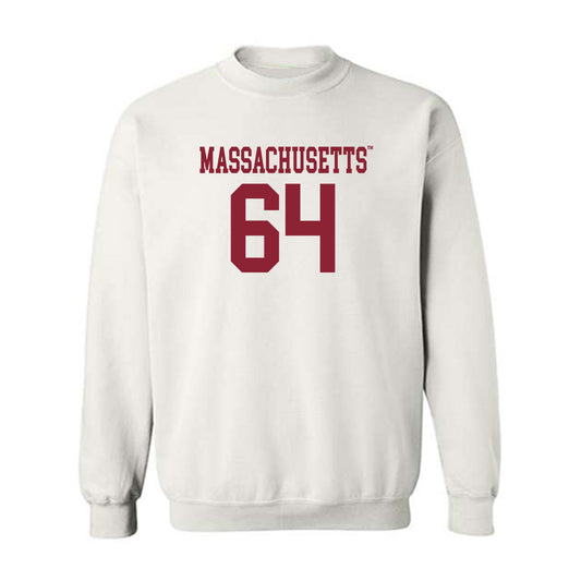 UMass - NCAA Football : Peyton Miller - Uniform White Shersey Sweatshirt