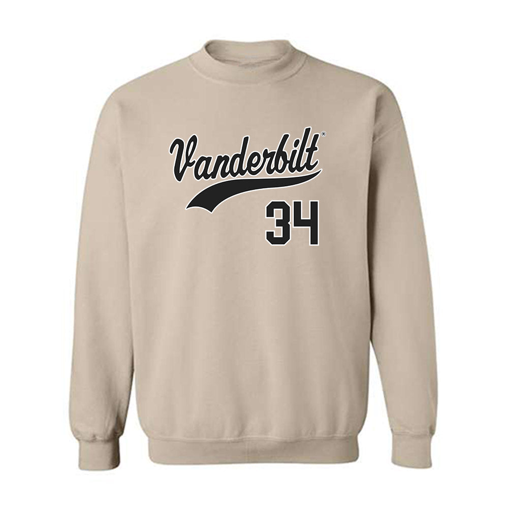 Vanderbilt - NCAA Baseball : Brennan Seiber - Crewneck Sweatshirt Replica Shersey