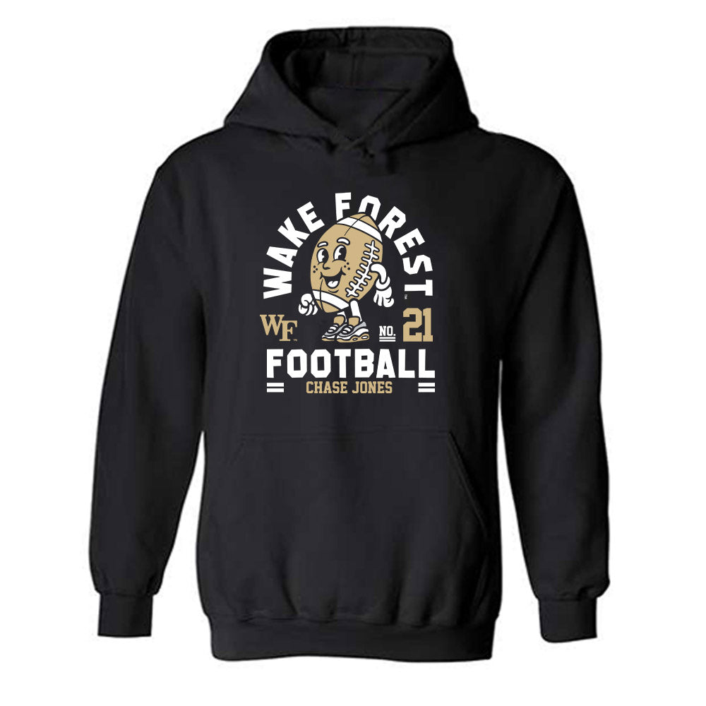 Wake Forest - NCAA Football : Chase Jones Black Fashion Shersey Hooded Sweatshirt