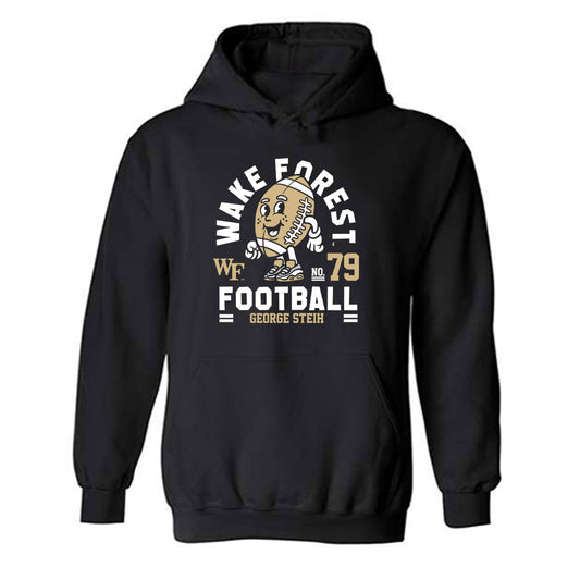 Wake Forest - NCAA Football : George Steih - Black Fashion Shersey Hooded Sweatshirt