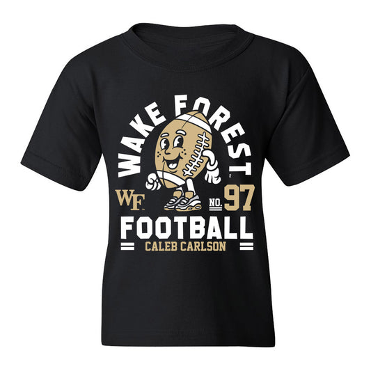 Wake Forest - NCAA Football : Caleb Carlson Black Fashion Shersey Youth T-Shirt