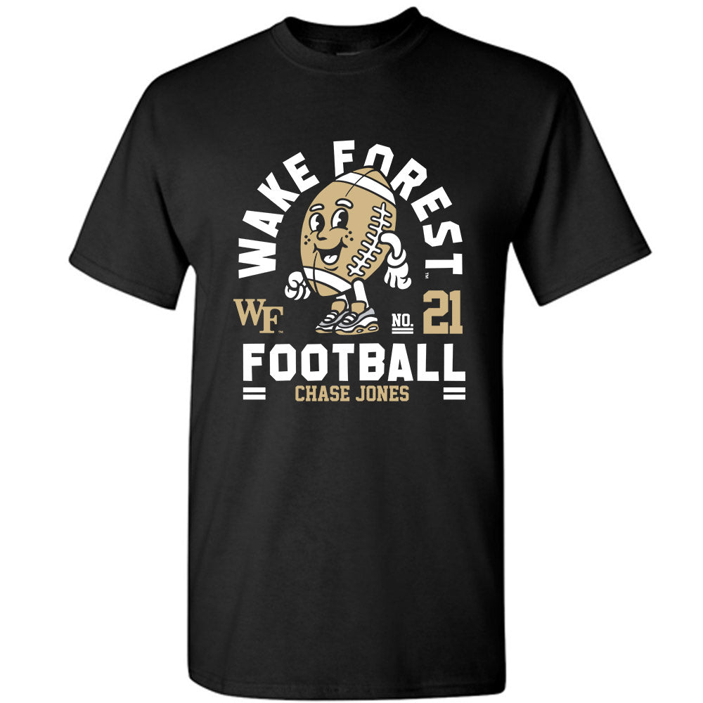 Wake Forest - NCAA Football : Chase Jones Black Fashion Shersey Short Sleeve T-Shirt