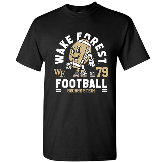 Wake Forest - NCAA Football : George Steih - Black Fashion Shersey Short Sleeve T-Shirt