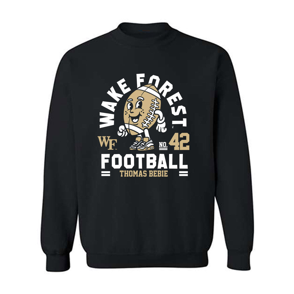 Wake Forest - NCAA Football : Thomas Bebie Black Fashion Shersey Sweatshirt
