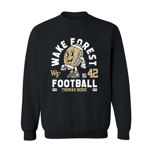 Wake Forest - NCAA Football : Thomas Bebie Black Fashion Shersey Sweatshirt
