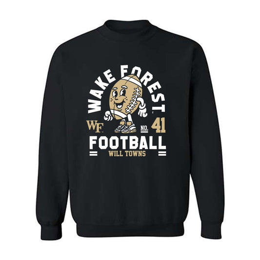 Wake Forest - NCAA Football : Will Towns Black Fashion Shersey Sweatshirt
