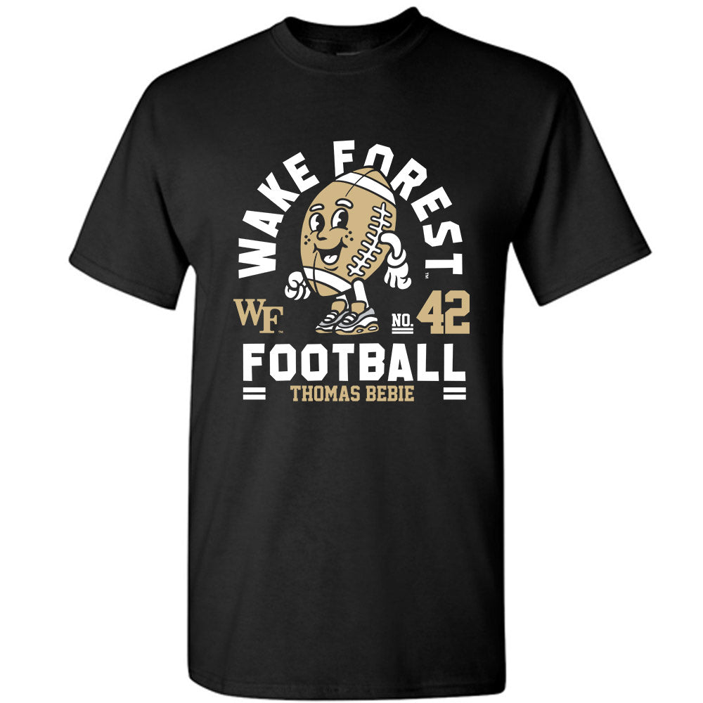 Wake Forest - NCAA Football : Thomas Bebie Black Fashion Shersey Short Sleeve T-Shirt