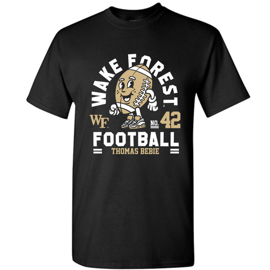 Wake Forest - NCAA Football : Thomas Bebie Black Fashion Shersey Short Sleeve T-Shirt