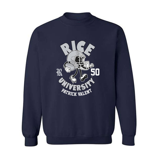 Rice - NCAA Football : Patrick Valent - Crewneck Sweatshirt Fashion Shersey