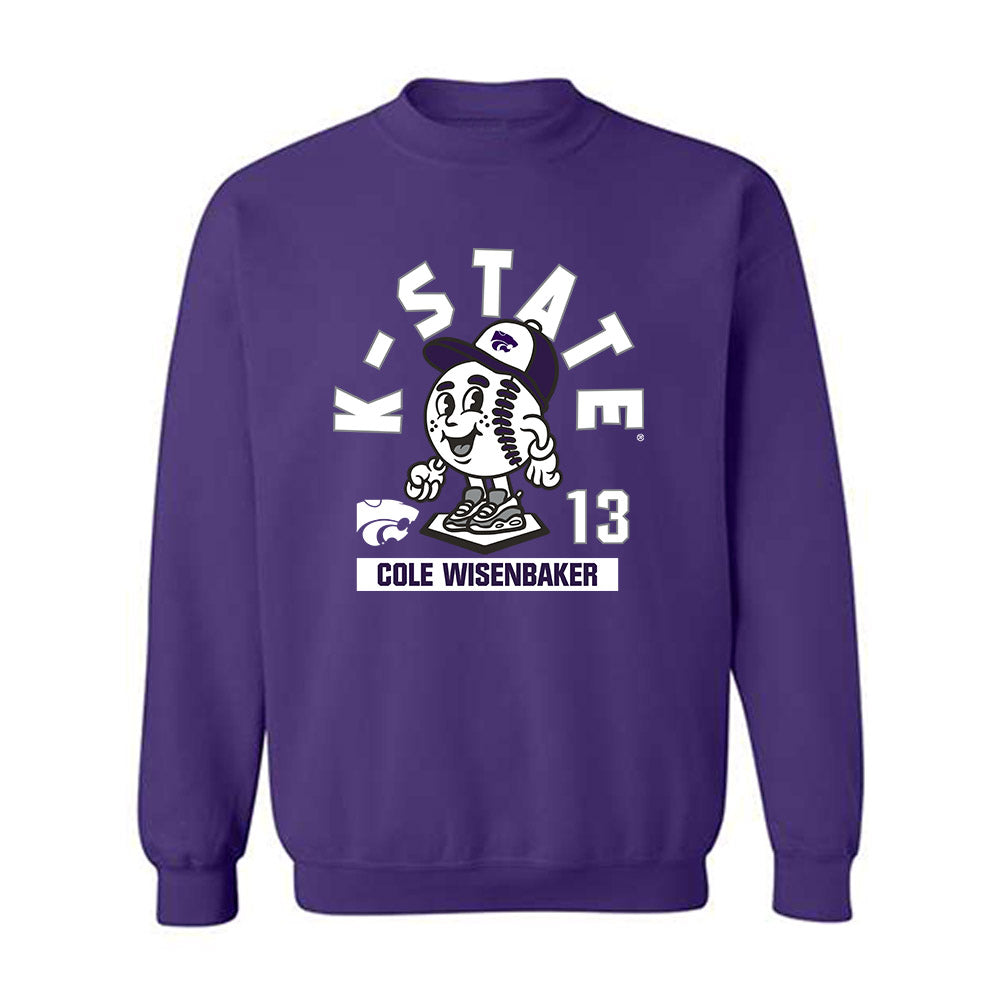 Kansas State - NCAA Baseball : Cole Wisenbaker - Crewneck Sweatshirt Fashion Shersey
