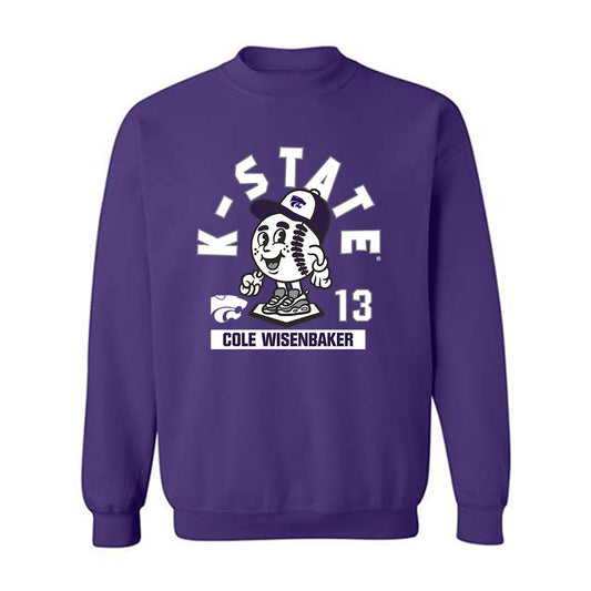 Kansas State - NCAA Baseball : Cole Wisenbaker - Crewneck Sweatshirt Fashion Shersey