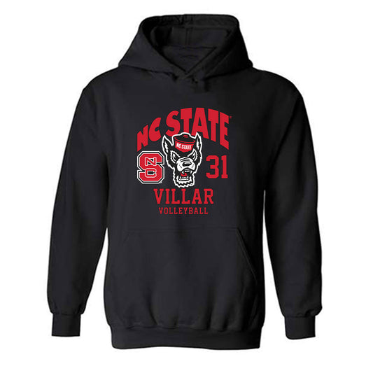 NC State - NCAA Women's Volleyball : Elaisa Villar - Black Fashion Shersey Hooded Sweatshirt