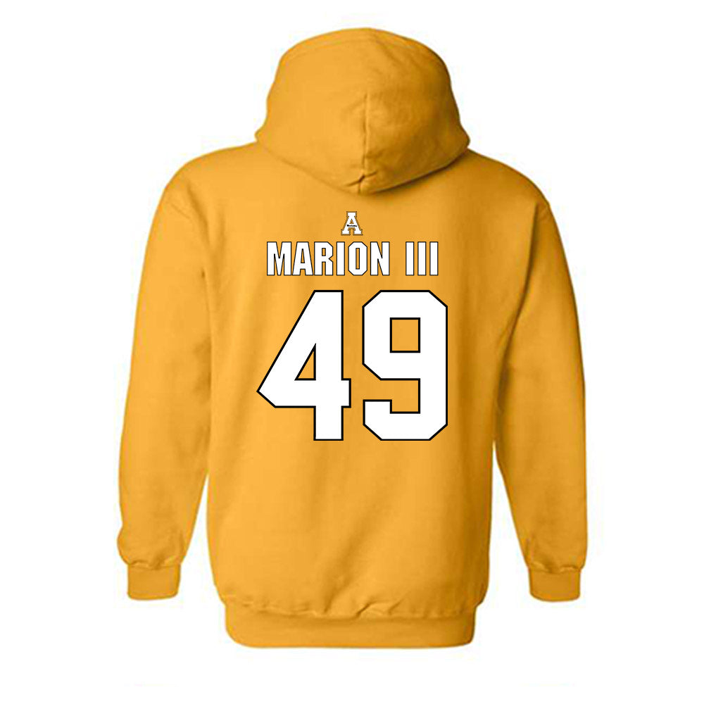 App State - NCAA Football : Randy Marion III - Gold Replica Hooded Sweatshirt