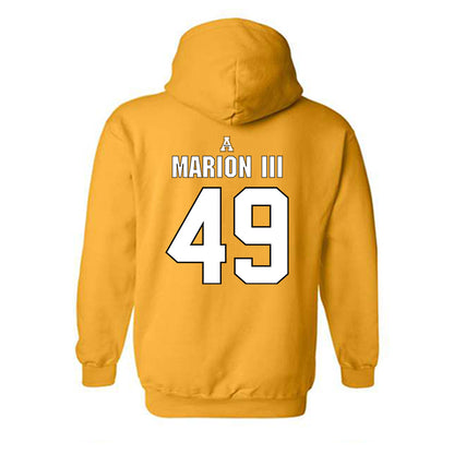 App State - NCAA Football : Randy Marion III - Gold Replica Hooded Sweatshirt