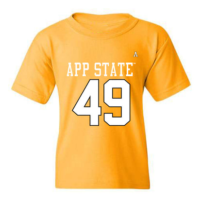 App State - NCAA Football : Randy Marion III - Gold Replica Youth T-Shirt