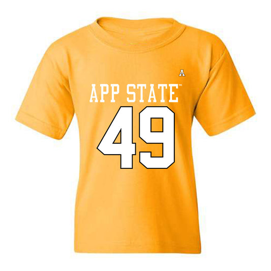 App State - NCAA Football : Randy Marion III - Gold Replica Youth T-Shirt