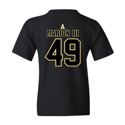 App State - NCAA Football : Randy Marion III - Black Replica Youth T-Shirt