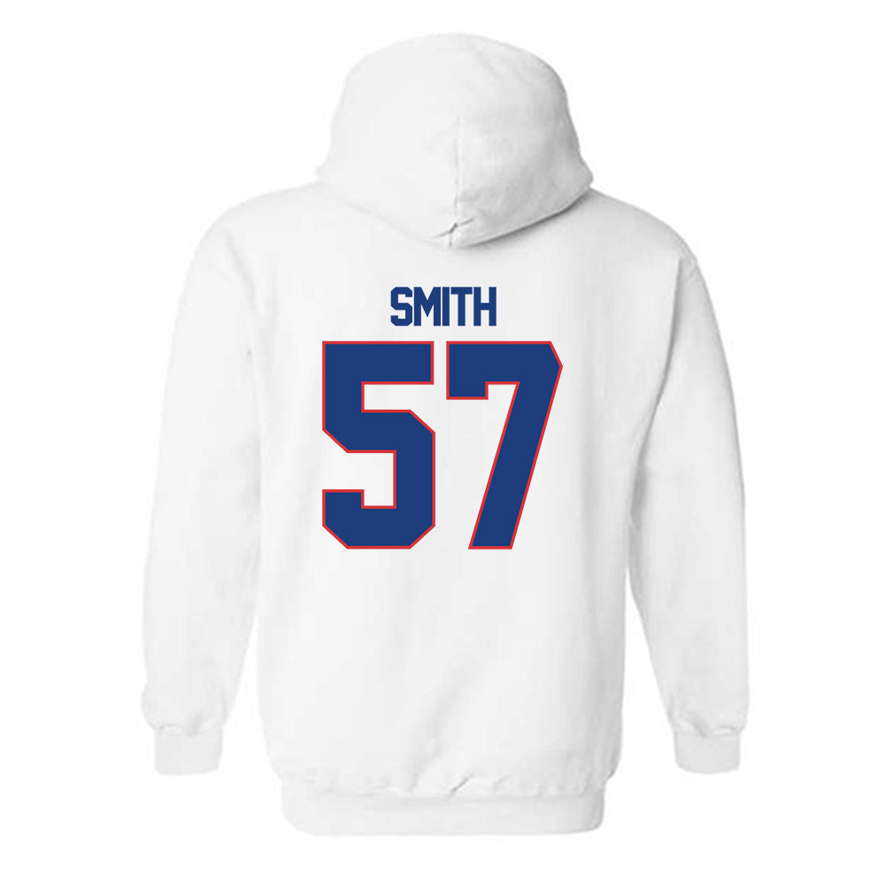 LA Tech - NCAA Football : Jadon Smith - White Replica Shersey Hooded Sweatshirt