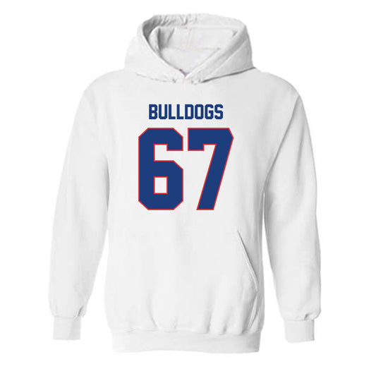 LA Tech - NCAA Football : Brett Canis - White Replica Shersey Hooded Sweatshirt