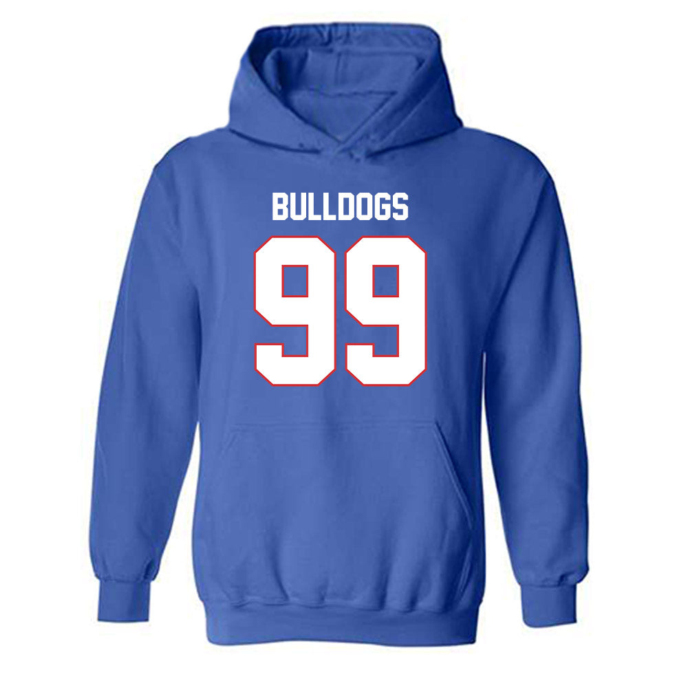 LA Tech - NCAA Football : Judd Rouyea - Royal Replica Shersey Hooded Sweatshirt