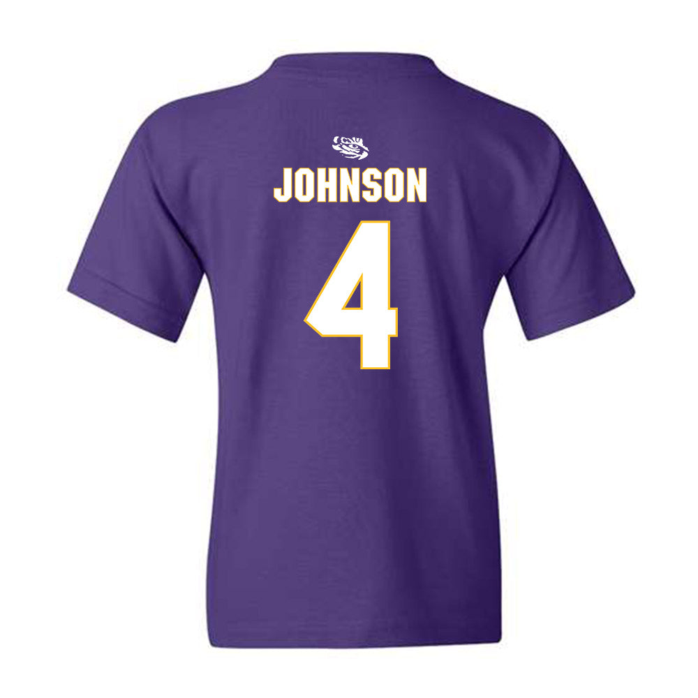 LSU - NCAA Women's Basketball : Flaujae Johnson - Youth T-Shirt Replica Shersey