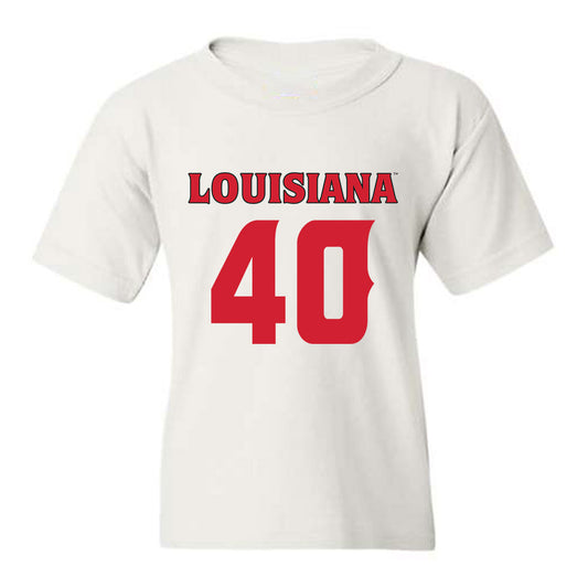 Louisiana - NCAA Football : Logan Klotz - White Replica Shersey Youth T-Shirt