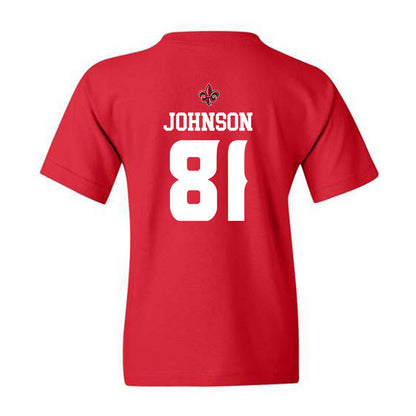 Louisiana - NCAA Football : Jaydon Johnson - Red Replica Shersey Youth T-Shirt