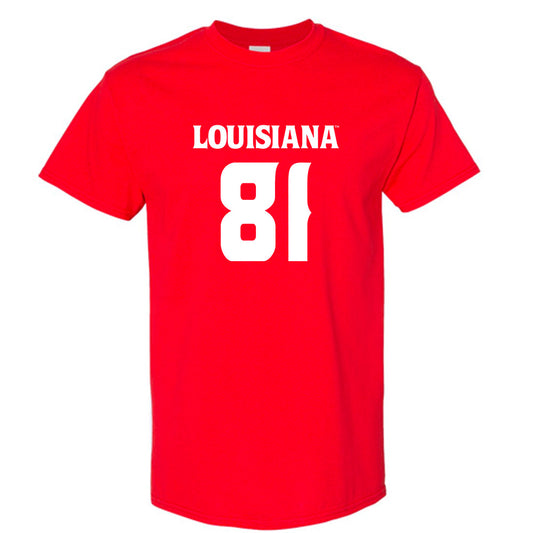 Louisiana - NCAA Football : Jaydon Johnson - Red Replica Shersey Short Sleeve T-Shirt