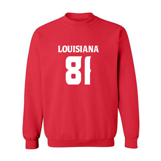 Louisiana - NCAA Football : Jaydon Johnson - Red Replica Shersey Sweatshirt