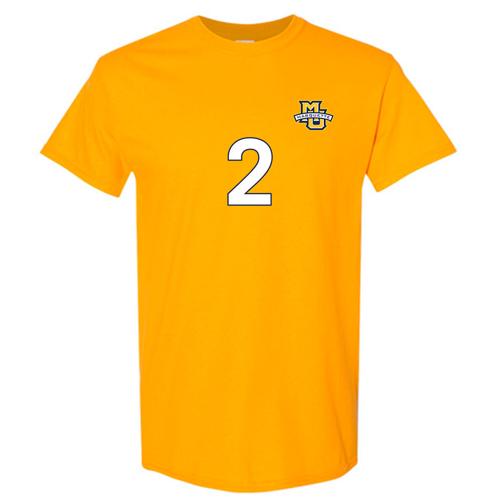 Marquette - NCAA Men's Soccer : Kyle Bebej - Gold Replica Shersey Short Sleeve T-Shirt