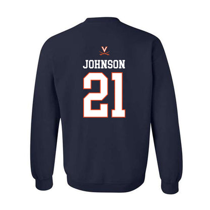 Virginia - NCAA Women's Basketball : Kymora Johnson - Crewneck Sweatshirt Replica Shersey